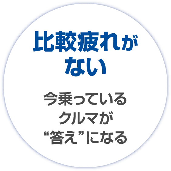 比較疲れがない 今乗っているクルマが答えになる